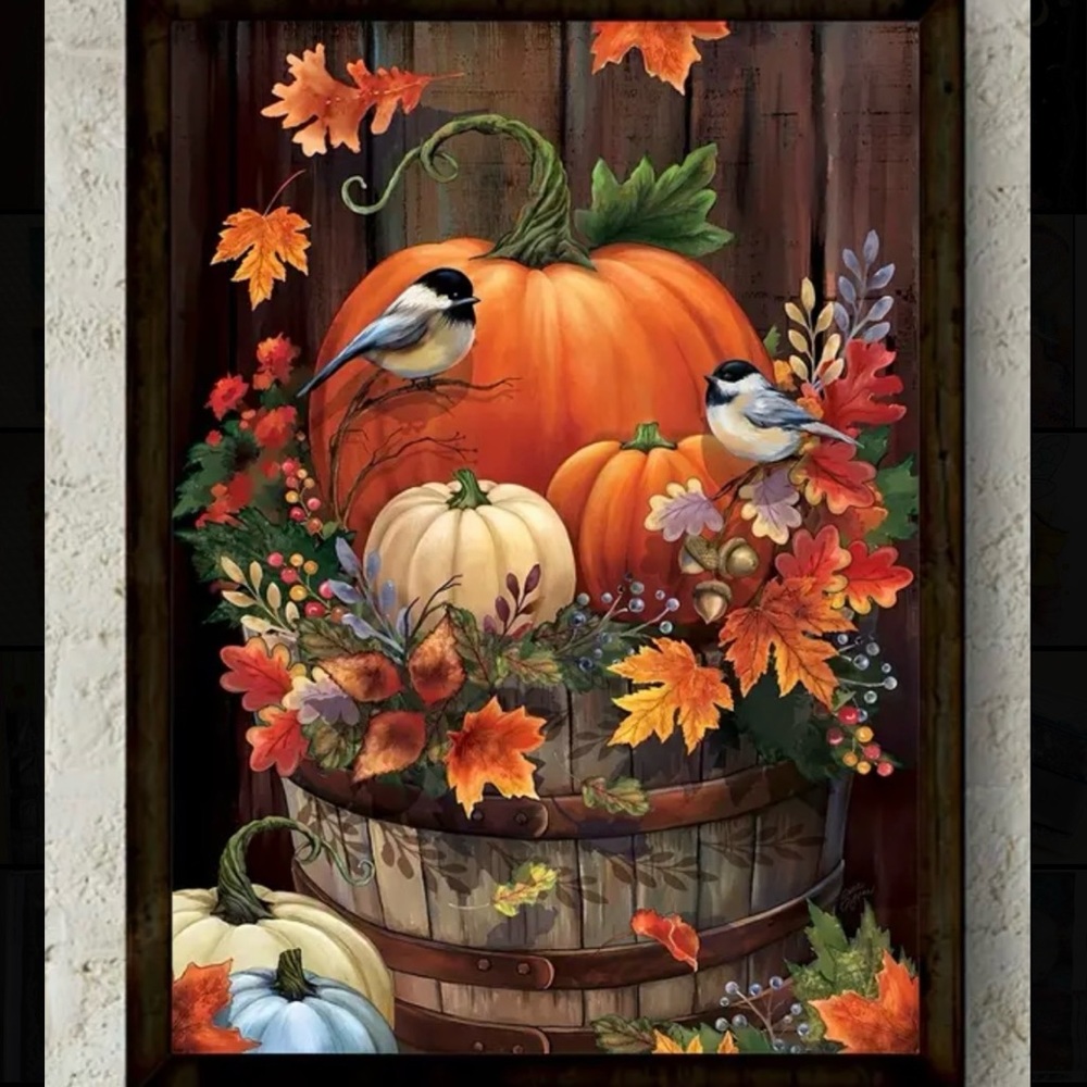 5D Diamond Painting Art Craft Kit Fall Pumpkins Paint By Numbers DIY Set 30x40